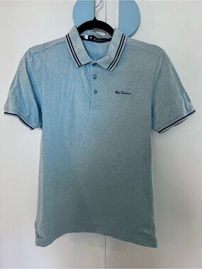 Ben Sherman Small Light Blue Polo with Navy Trim